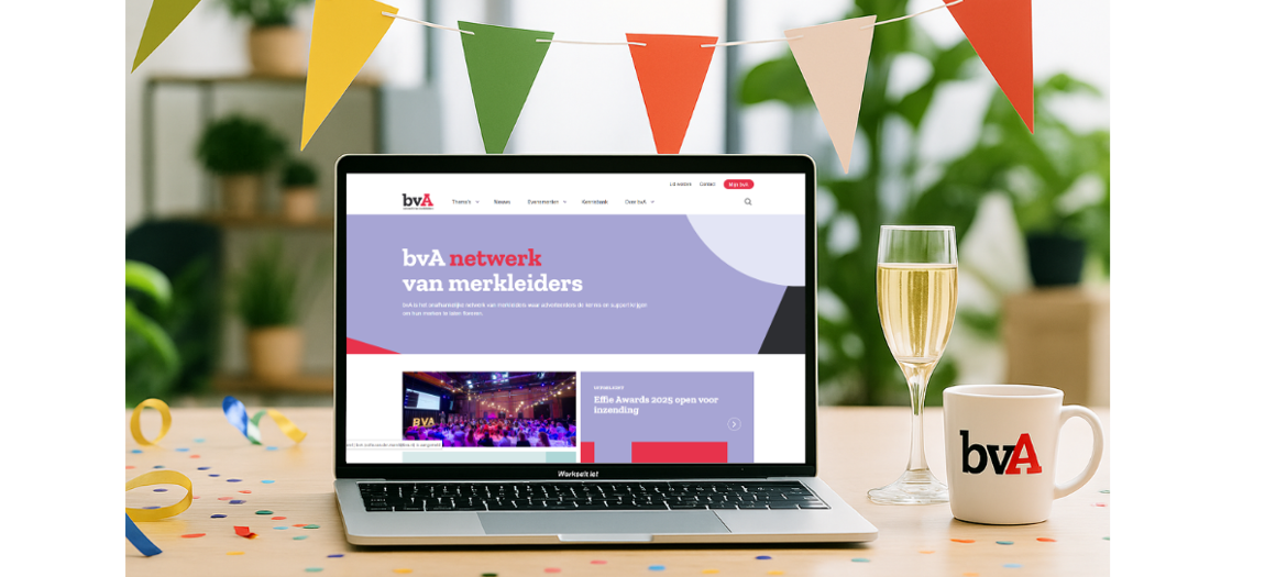Laptop op tafel met website open van bvA 
