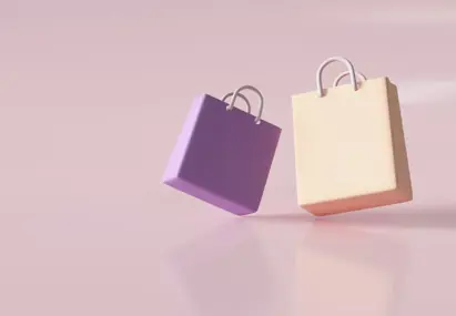 animatische afbeelding van twee papier winkeltassen