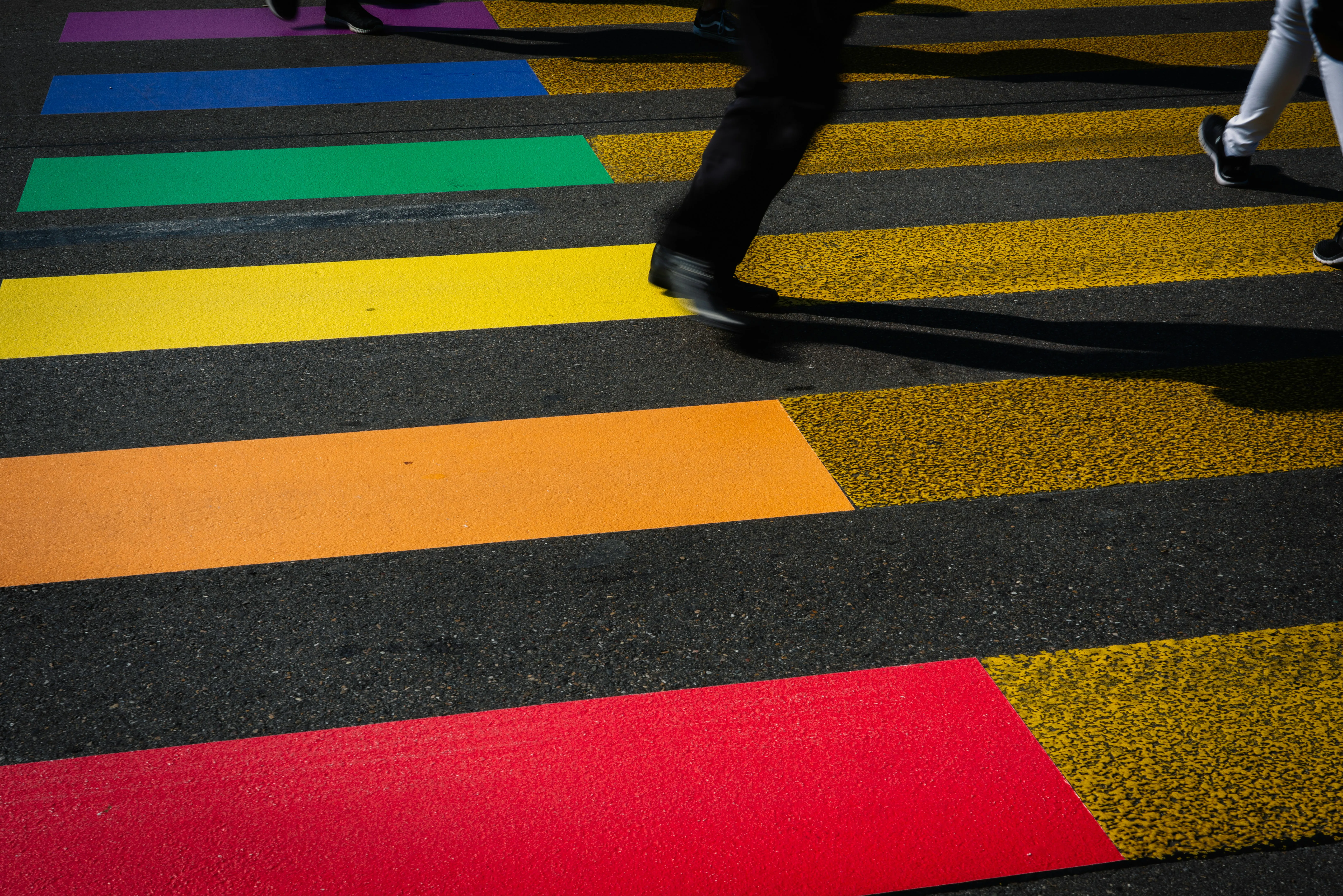 Zebrapad met regenboogkleuren